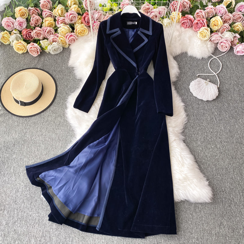 Trench Coat Formal - Abito blazer in velluto nero da