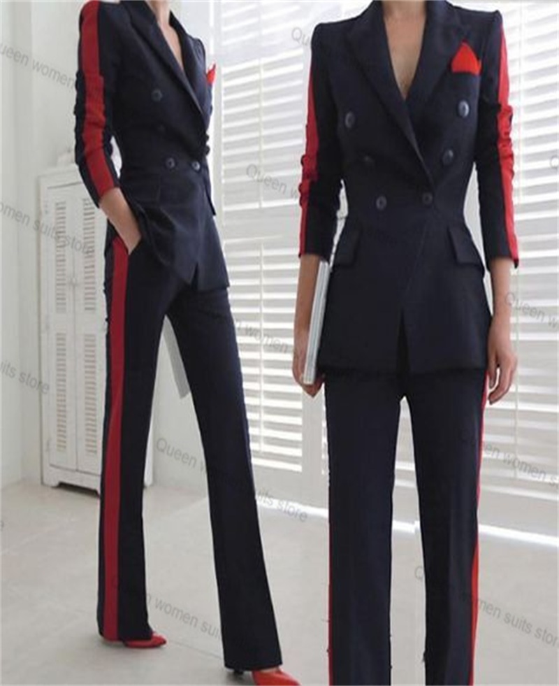 Women Formal Wear Trousers - Rosso Nero Autunno Vestito Delle Donne