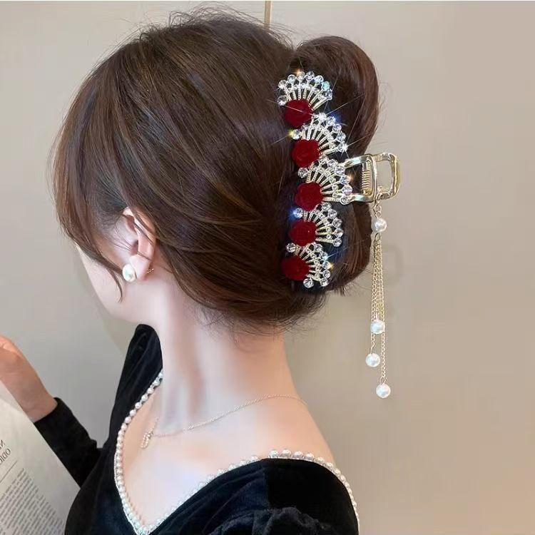 Women Formal Event Wear - Fermaglio per Capelli Vintage Rosso con