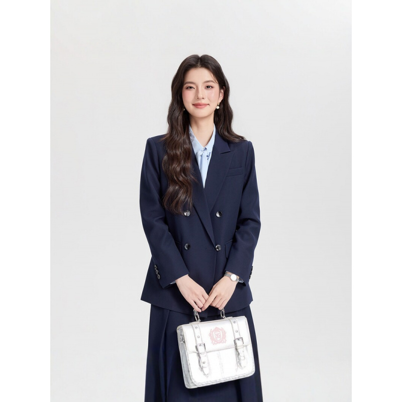 Women Formal Wear For Interview - Completo da donna blu navy doppiopetto,