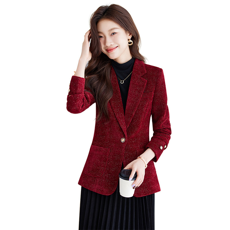 Formal Winter Wear Women Jacket - Giacca Blazer da Donna Nera, Rossa,