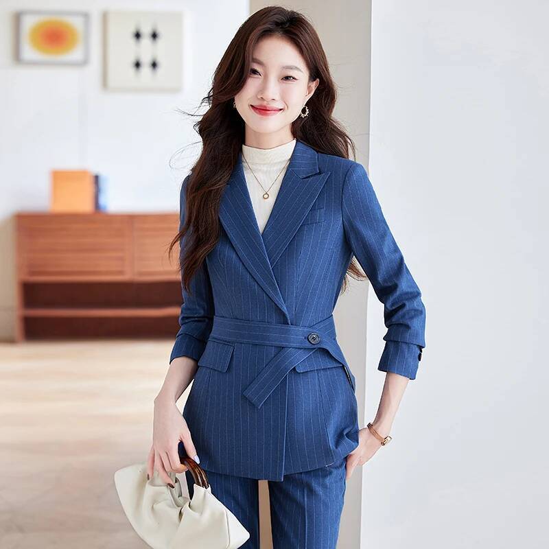 Women Formal Wear For Interview - Pantaloni formali a righe eleganti in